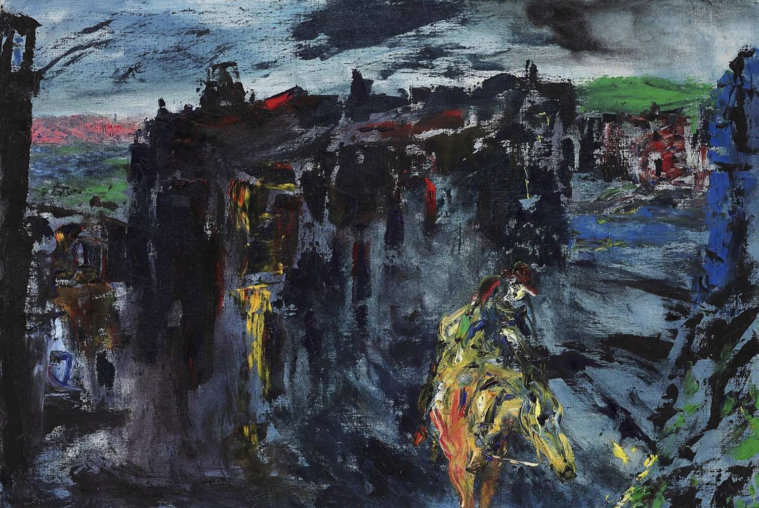 "A horseman enters a town at night", by Jack Butler Yeats